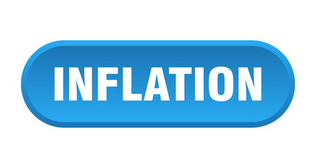 inflation button. rounded sign on white background