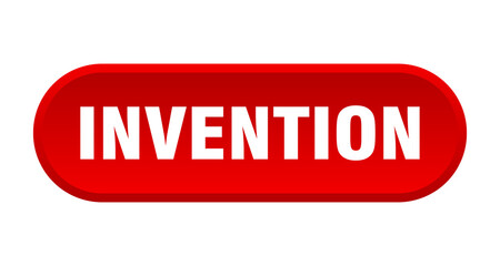 invention button. rounded sign on white background