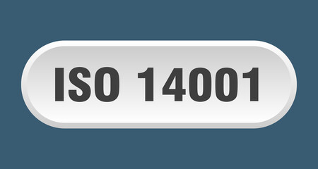 iso 14001 button. rounded sign on white background
