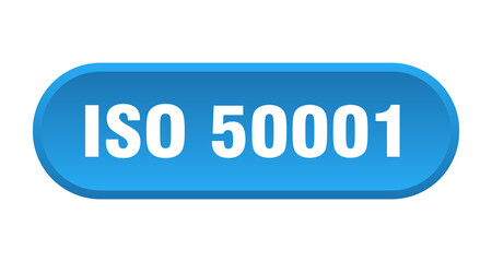 iso 50001 button. rounded sign on white background