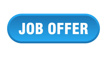 job offer button. rounded sign on white background