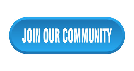 join our community button. rounded sign on white background