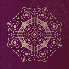 decorative floral mandala with purple background