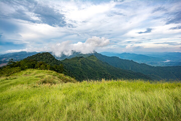 Landscape Mountain at  Phu Chi Fa in Chiang Rai,T hailand.