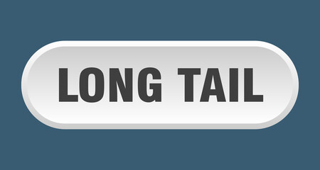 long tail button. rounded sign on white background