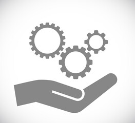 hand gears icon