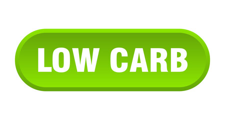 low carb button. rounded sign on white background