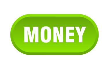 money button. rounded sign on white background