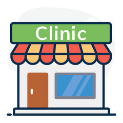 
A doctor clinic icon in editable flat style 
