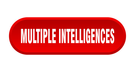 multiple intelligences button. rounded sign on white background