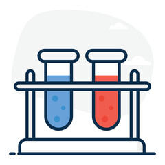 
Test tubes flat icon design, sample tube 
