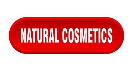natural cosmetics button. rounded sign on white background