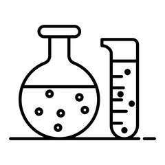 
An icon style of laboratory chemicals in modern flat style 
