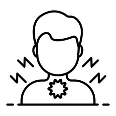 
Sore throat icon in modern flat style, throat infection
