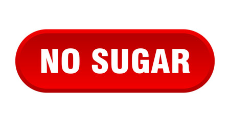 no sugar button. rounded sign on white background