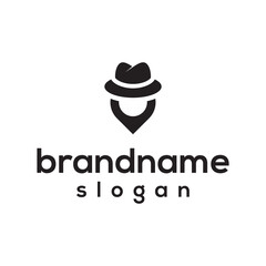Pin map logo design vector