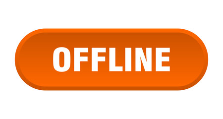 offline button. rounded sign on white background