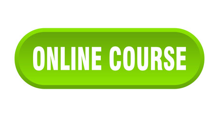 online course button. rounded sign on white background