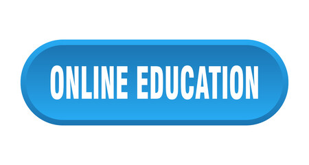 online education button. rounded sign on white background