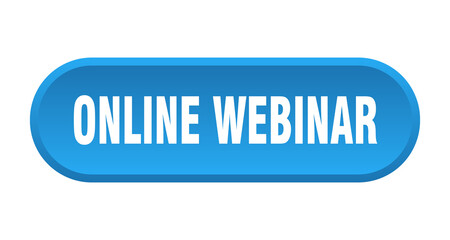 online webinar button. rounded sign on white background