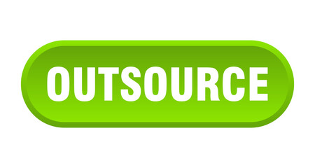 outsource button. rounded sign on white background