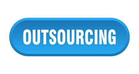 outsourcing button. rounded sign on white background