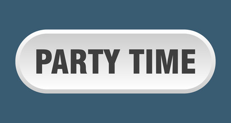 party time button. rounded sign on white background