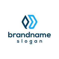 Initial PD hexagon logo design vector