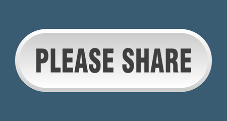 please share button. rounded sign on white background