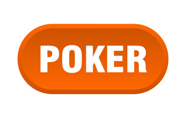 poker button. rounded sign on white background