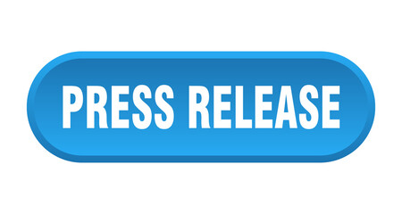 press release button. rounded sign on white background