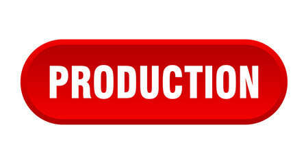 production button. rounded sign on white background