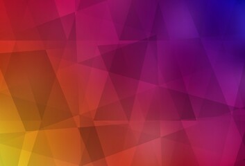 Light Pink, Yellow vector shining triangular backdrop.