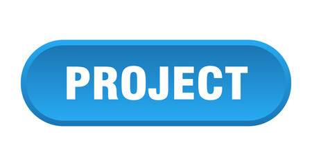 project button. rounded sign on white background