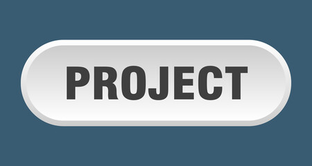 project button. rounded sign on white background
