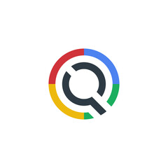 Colorful letter Q logo design vector