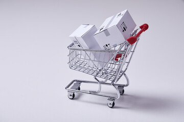 shopping trolley with boxes