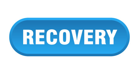 recovery button. rounded sign on white background