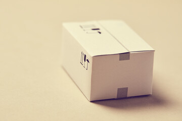 delivery packaging boxes on table