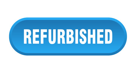 refurbished button. rounded sign on white background