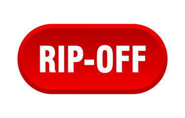 rip-off button. rounded sign on white background