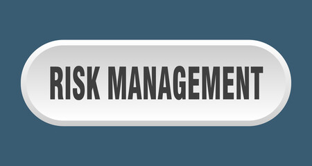 risk management button. rounded sign on white background