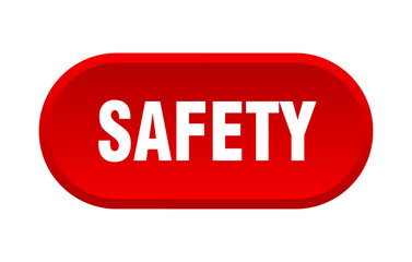safety button. rounded sign on white background