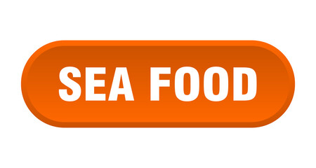 sea food button. rounded sign on white background