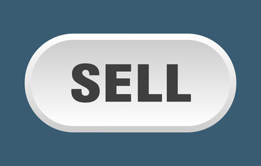 sell button. rounded sign on white background
