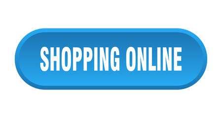 shopping online button. rounded sign on white background