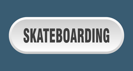 skateboarding button. rounded sign on white background