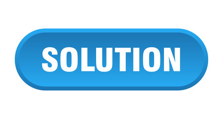 solution button. rounded sign on white background