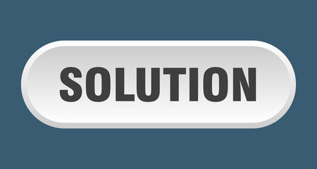 solution button. rounded sign on white background
