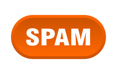 spam button. rounded sign on white background